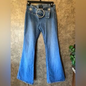 🛑 SOLD VTG Y2K Angels Jeans Bootcut Low Rise Denim Blue Jeans Juniors Sz 9 Ring